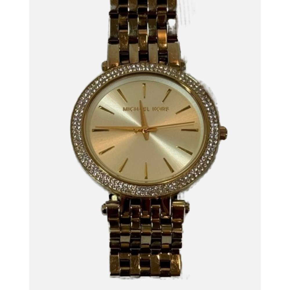 Michael Kors Darci Watch MK-3191 Gold Tone Pave Crystal Needs Battery